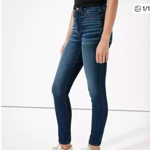 American Eagle Outfitters Super Stretch Highest Rise Black Jegging Jeans Size 6L